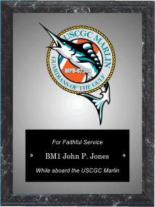 6X8 Group B Style Plaque on Black Marble